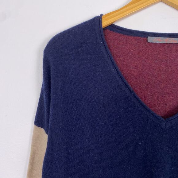 Feel The Piece Terre Jacobs Cashmere Colorblock Asymmetrical Sweater - Picture 2 of 6